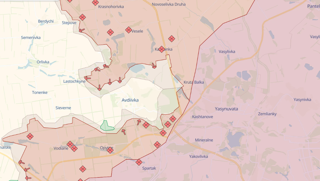 Avdiivka on hostilities map - Frontline updates | RBC-Ukraine