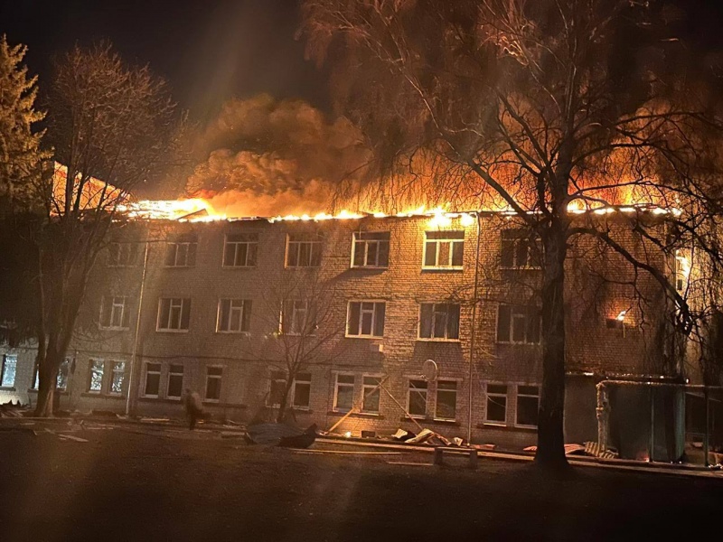Russian forces struck hospital in Zolochiv, Kharkiv region, fire and casualties reported