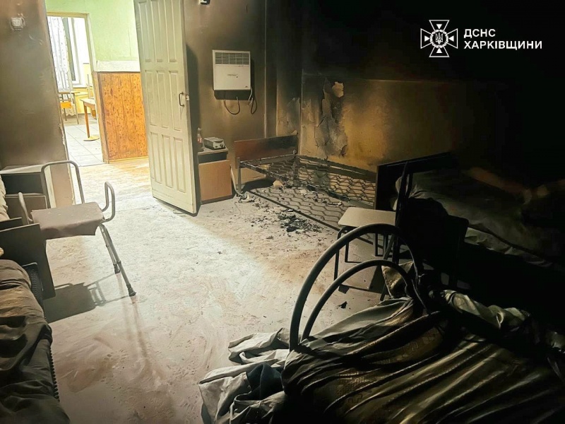 Psycho-neurological residential center in Kharkiv region caught fire, casualties reported