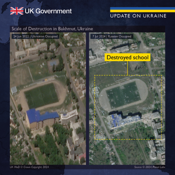 British intelligence reveals extensive destruction in Bakhmut