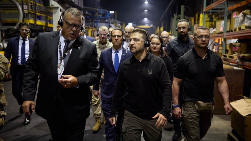 Zelenskyy visits factory in US that produces shells for Ukraine
