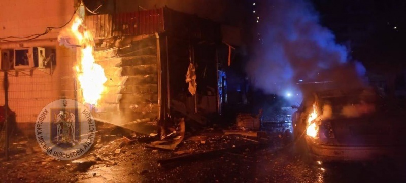 Shahed attack: Fires broke out in Kyiv due to falling debris, with injuries reported