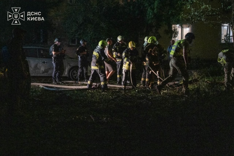 Russia strikes Kyiv, setting warehouses, green space, and home ablaze