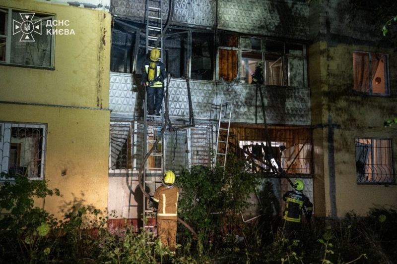 Russia strikes Kyiv, setting warehouses, green space, and home ablaze
