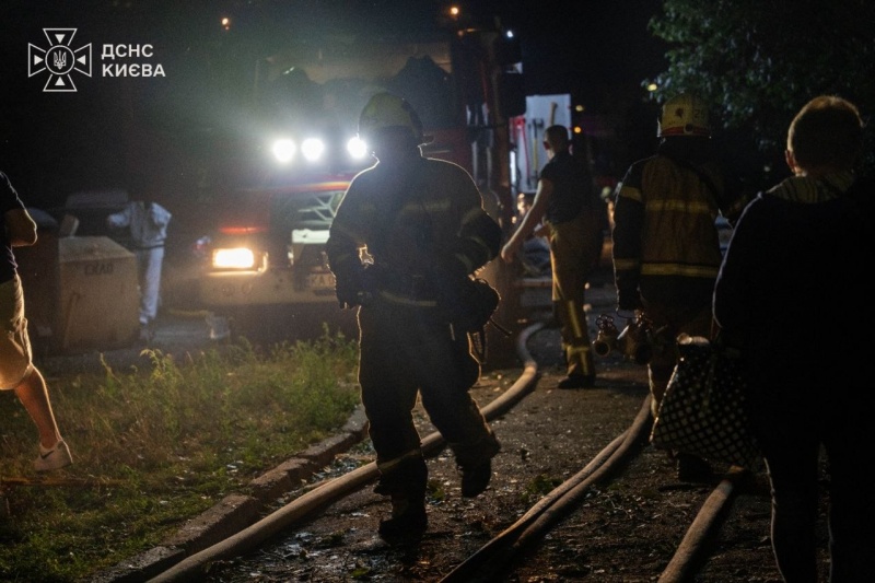 Russia strikes Kyiv, setting warehouses, green space, and home ablaze