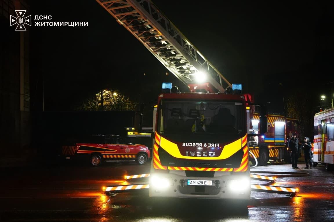 Russian attack sets fires at railway station and supermarket in Zhytomyr region