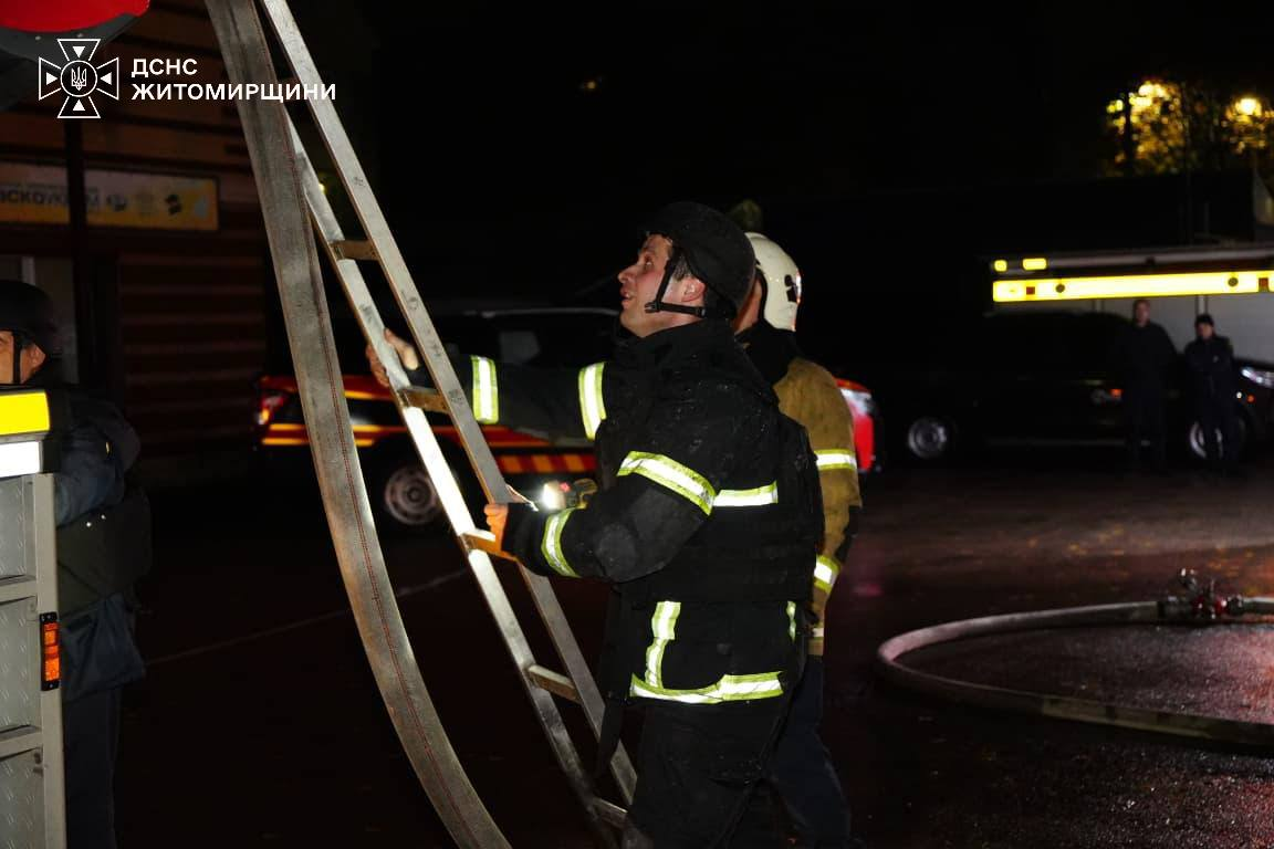 Russian attack sets fires at railway station and supermarket in Zhytomyr region