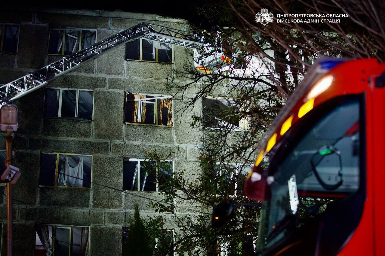 Russian drone hits dormitory in Dnipro, fire breaks out
