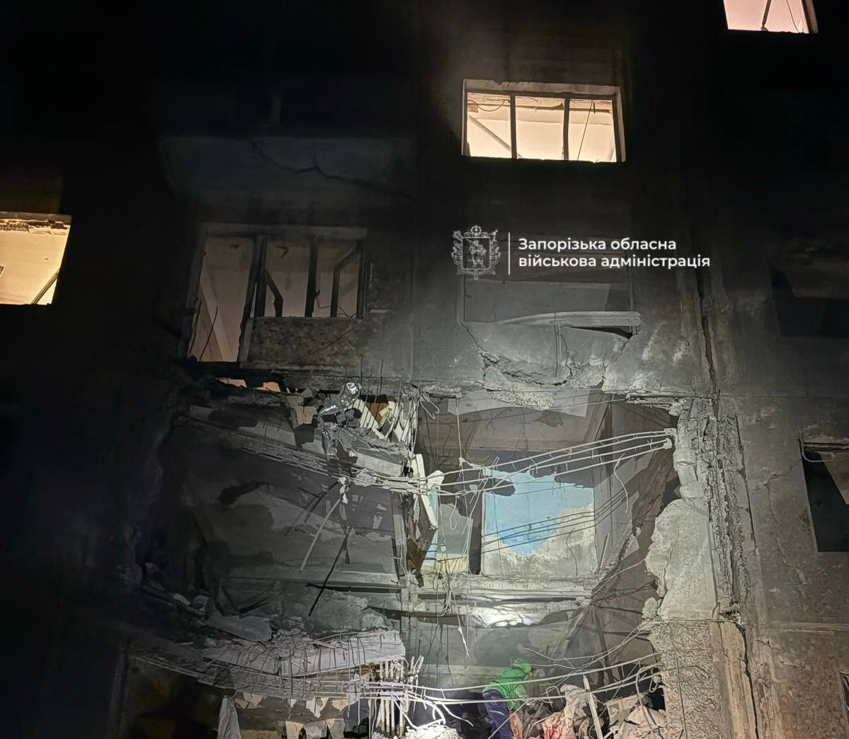 Russia strikes five-story building in Zaporizhzhia: Two killed, people trapped under rubble