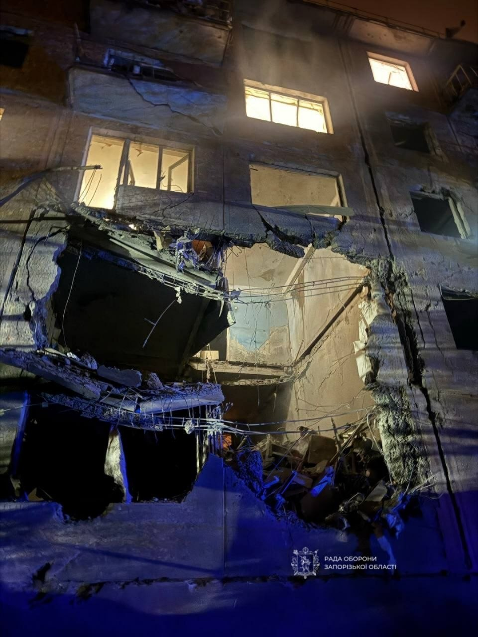 Russia strikes five-story building in Zaporizhzhia: Two killed, people trapped under rubble