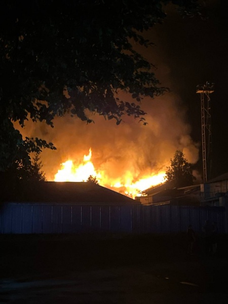 Drone attack sparks massive factory fire in Kursk region, Russia