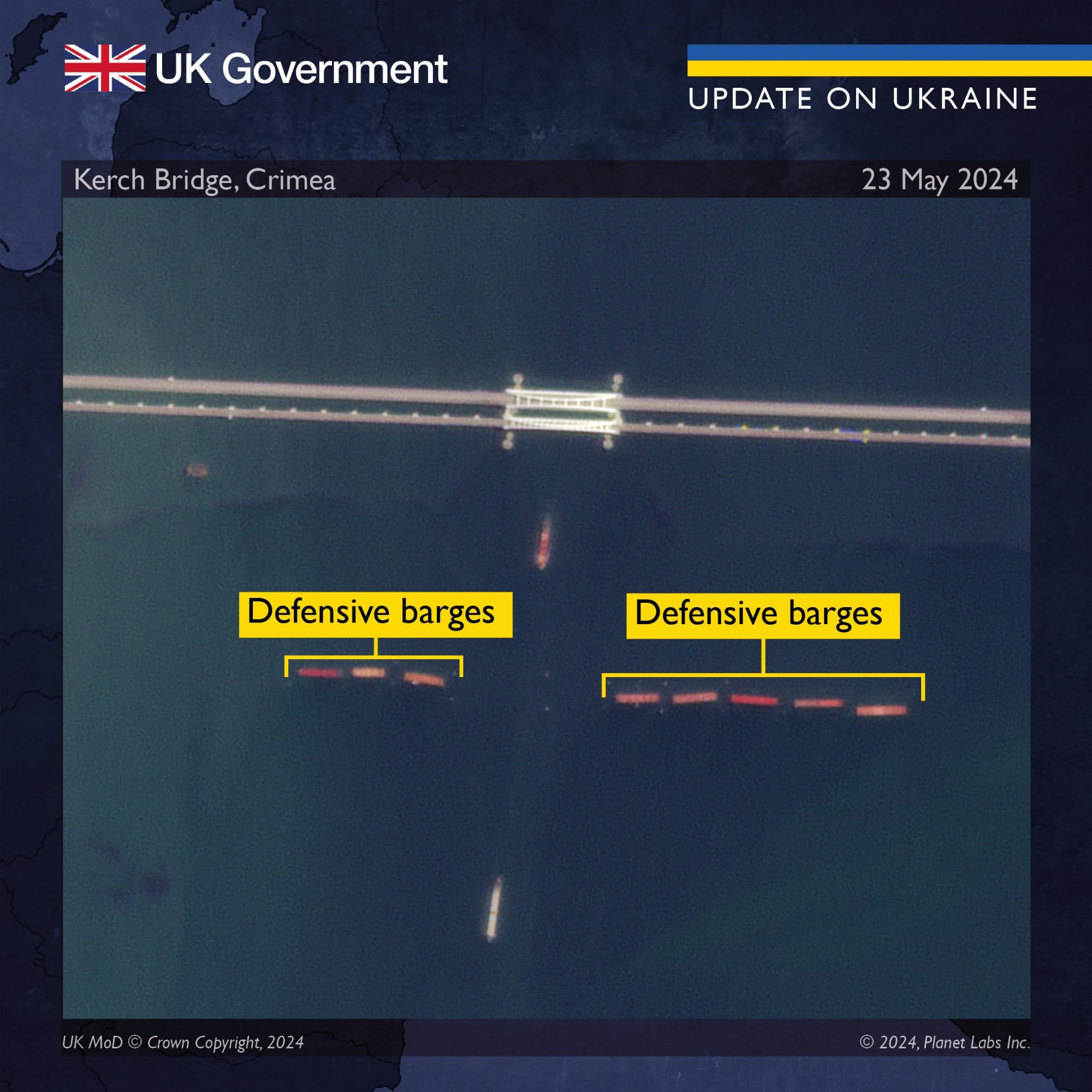 Russians deploy barges to defend Crimean Bridge - British intelligence