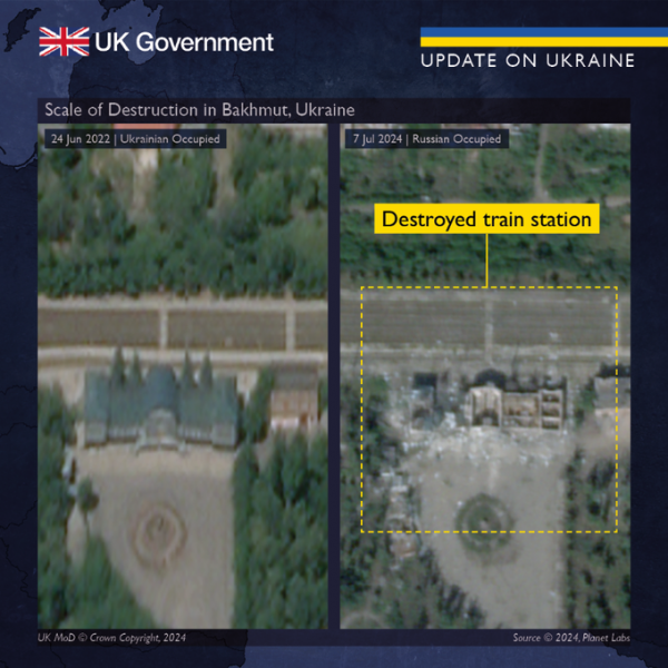 British intelligence reveals extensive destruction in Bakhmut