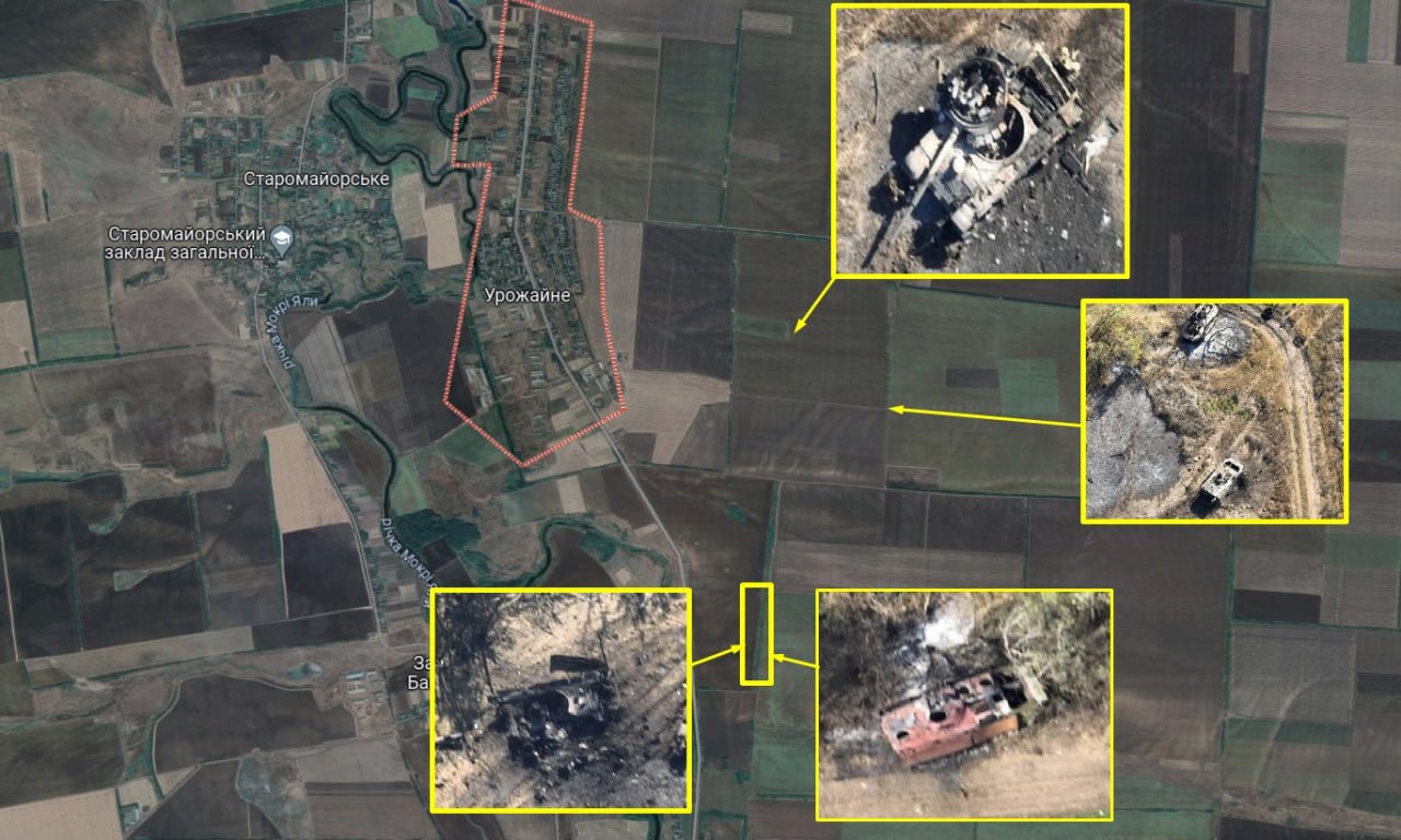 Ukrainian military destroys Russian armored group near Urozhaine, Donetsk region