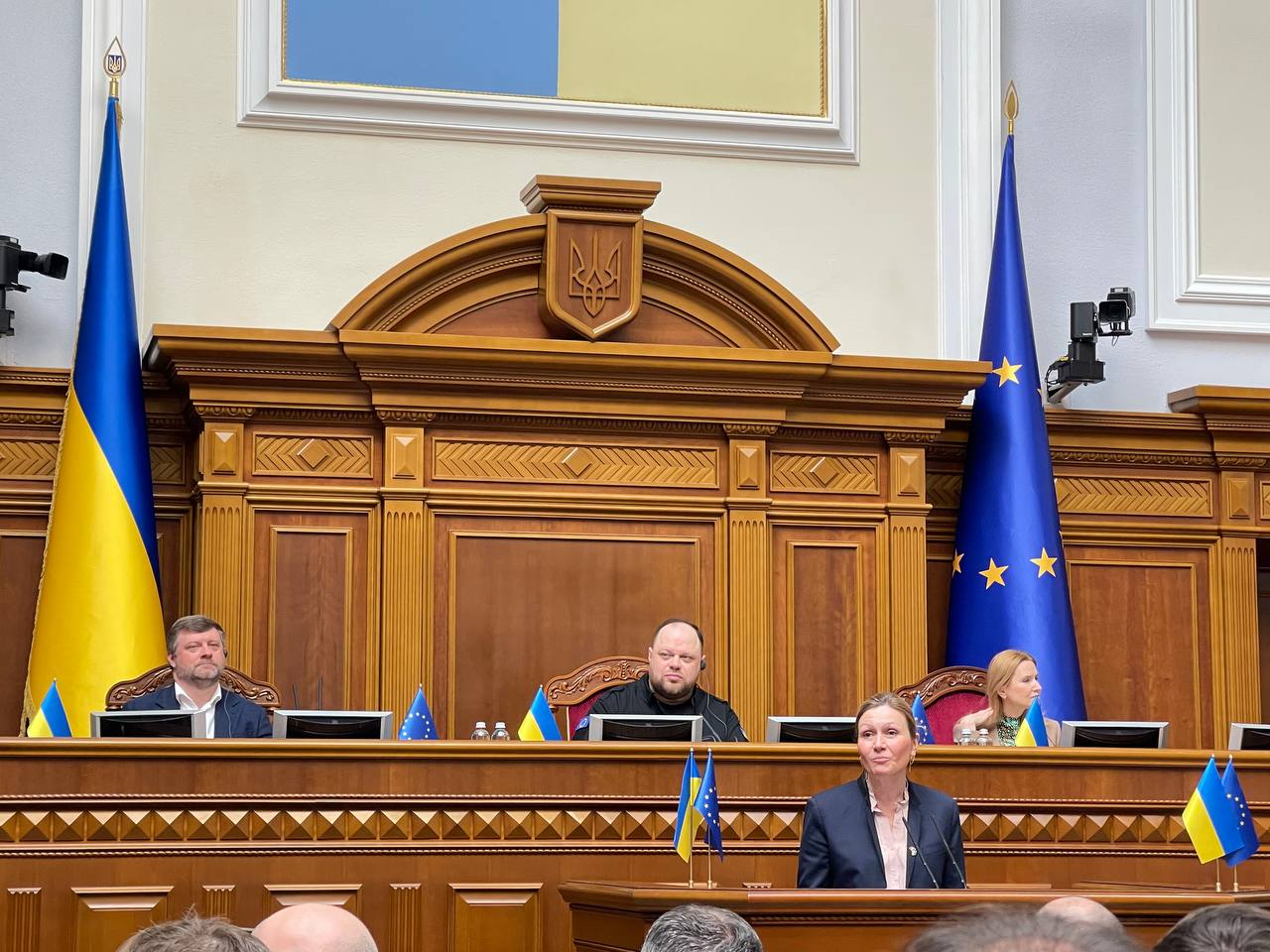 Head of French National Assembly visits Kyiv and addresses Ukrainian Parliament