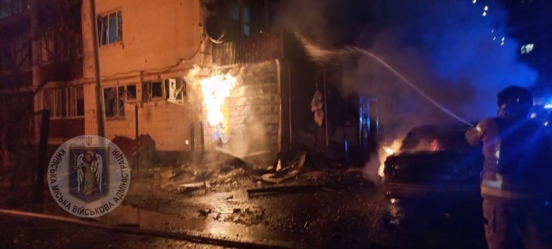 Shahed attack: Fires broke out in Kyiv due to falling debris, with injuries reported