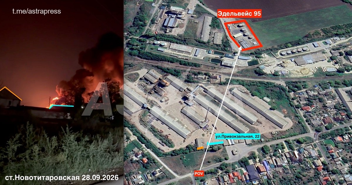 Russian oil depot in Krasnodar region catches fire after Ukrainian drone attack
