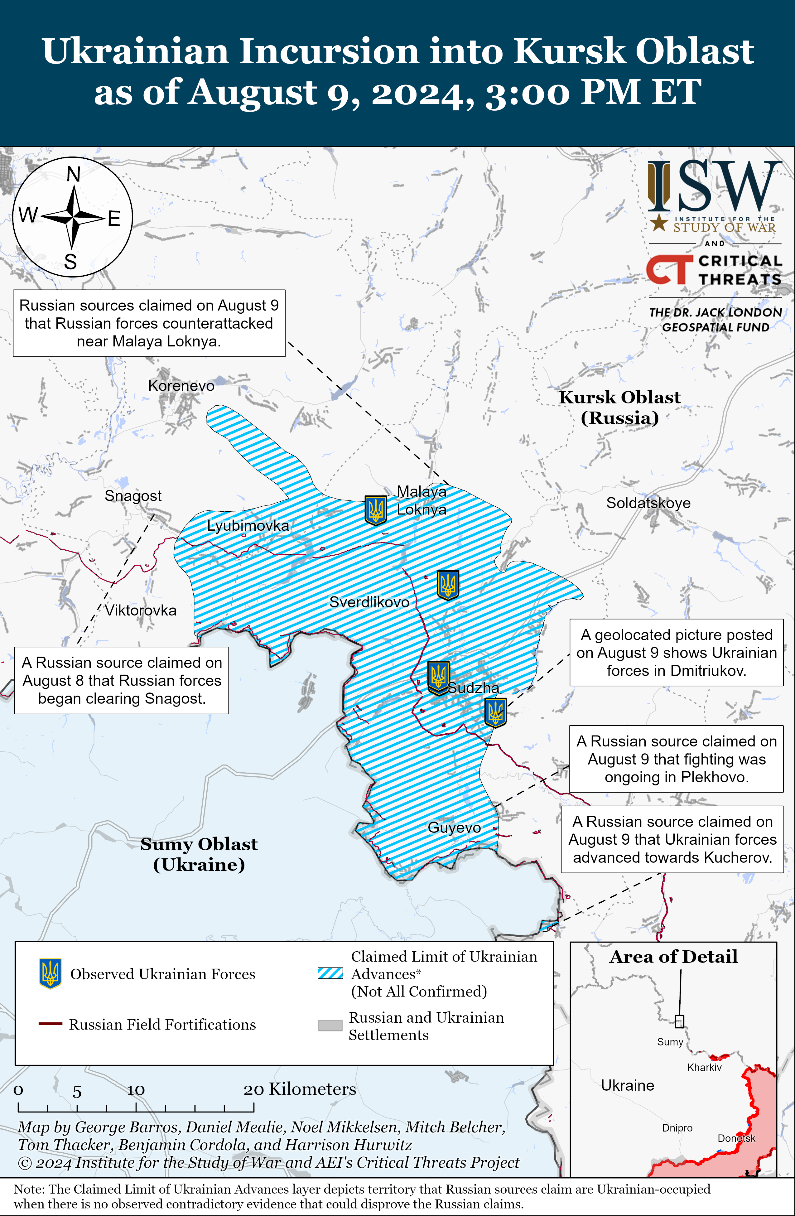 Fighting in Kursk region Map of gray zones as on August 10 RBCUkraine