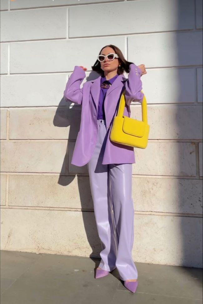 Elevating your wardrobe with stylish touches of purple
