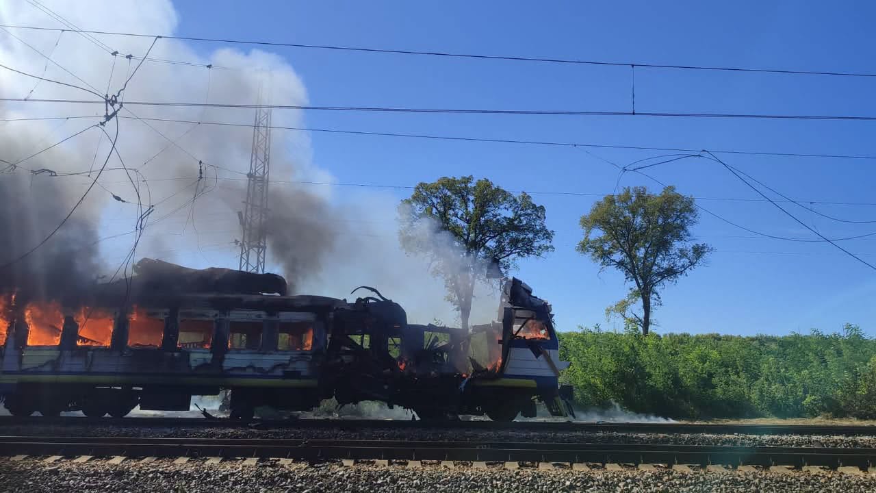 Russia strikes train in Ukraine's Kharkiv region: Casualties and fire reported