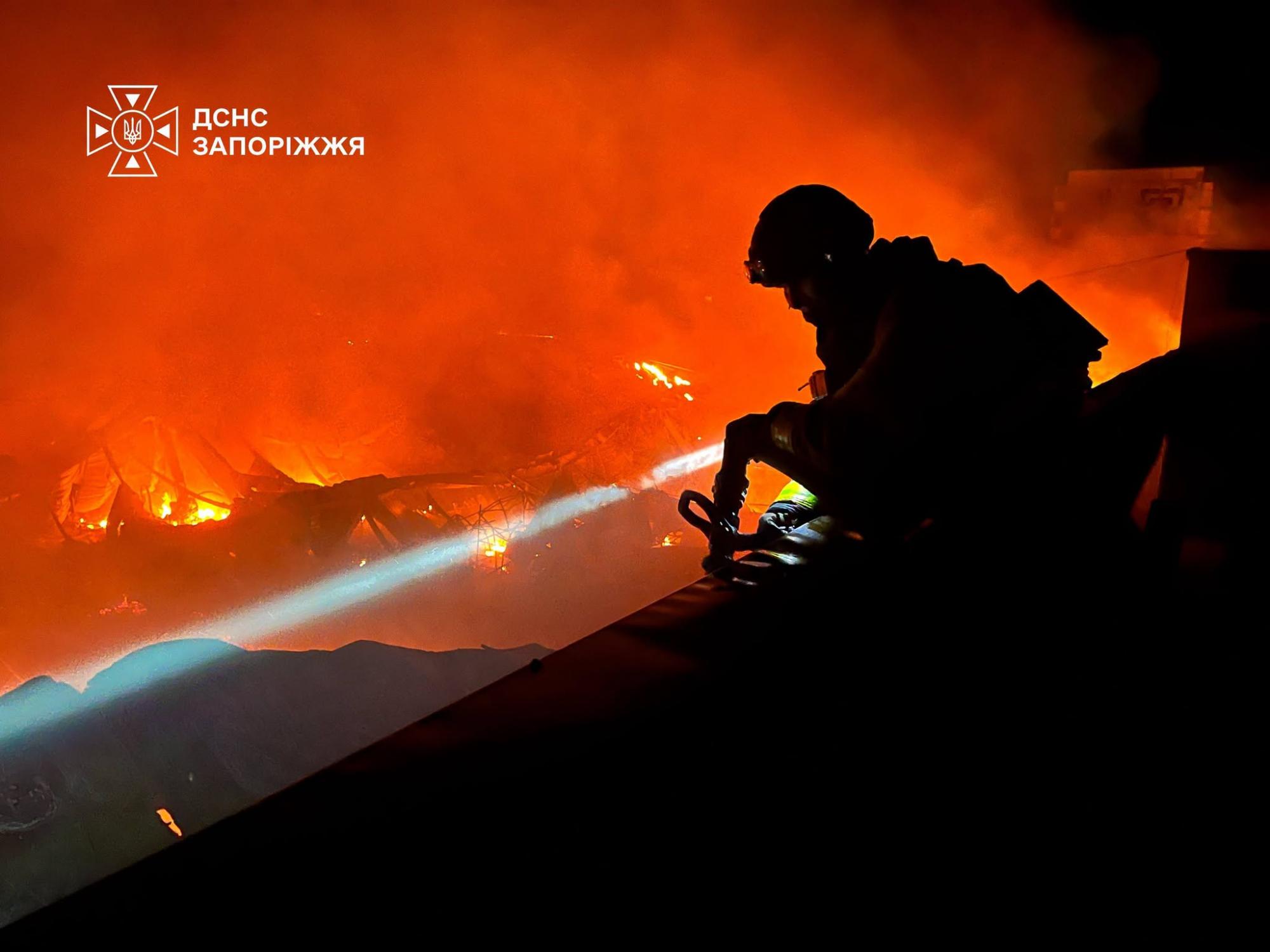 Russian drone strike destroys major shopping center in Ukraine's Zaporizhzhia