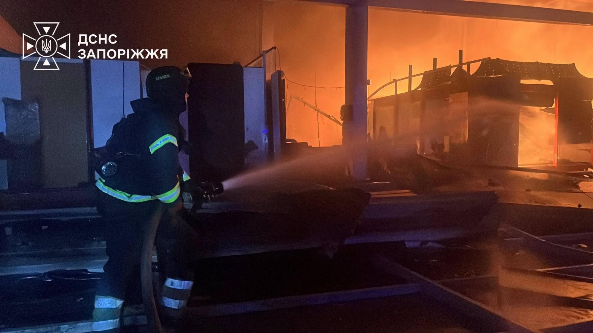 Russian drone strike destroys major shopping center in Ukraine's Zaporizhzhia