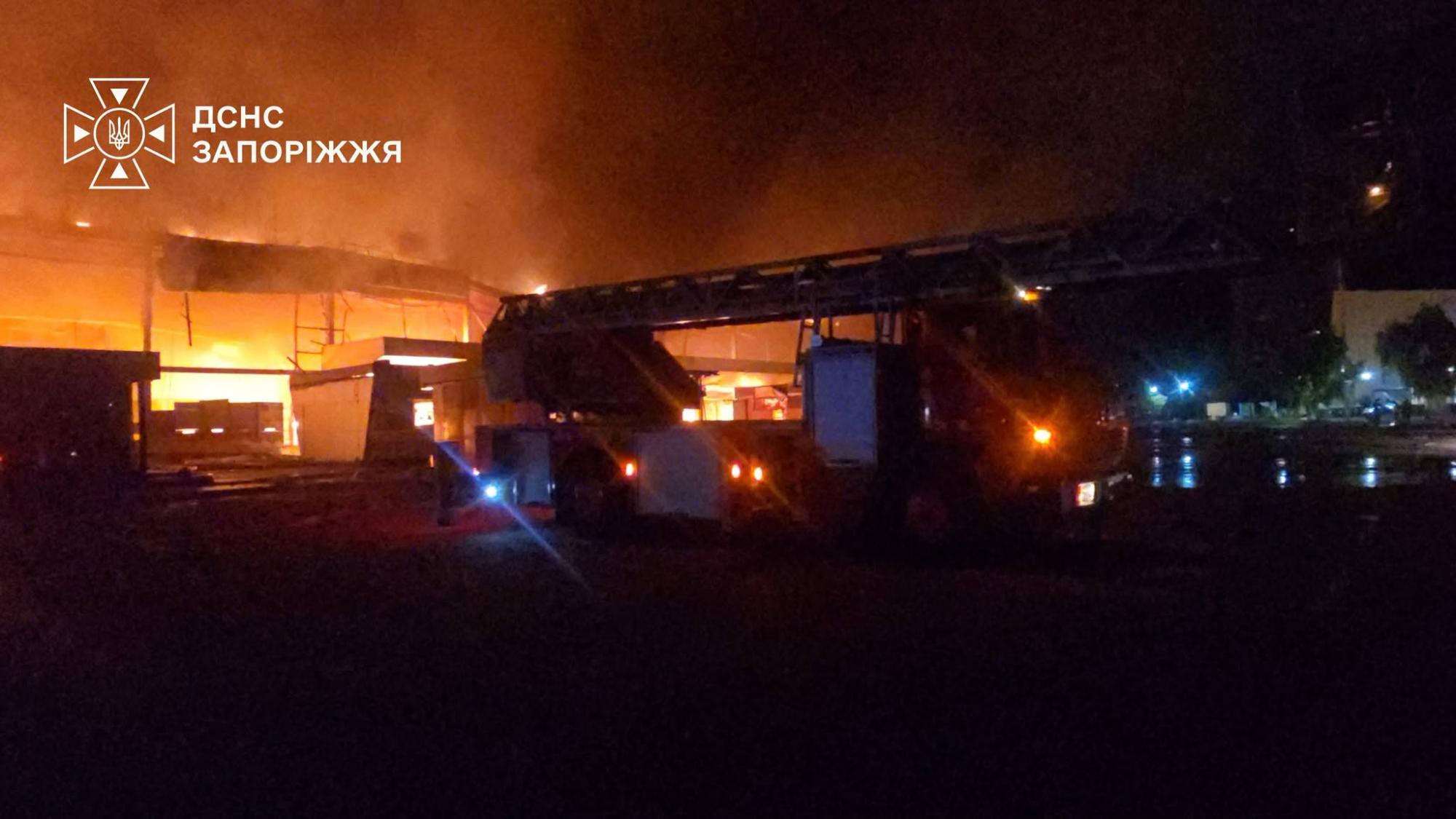Russian drone strike destroys major shopping center in Ukraine's Zaporizhzhia