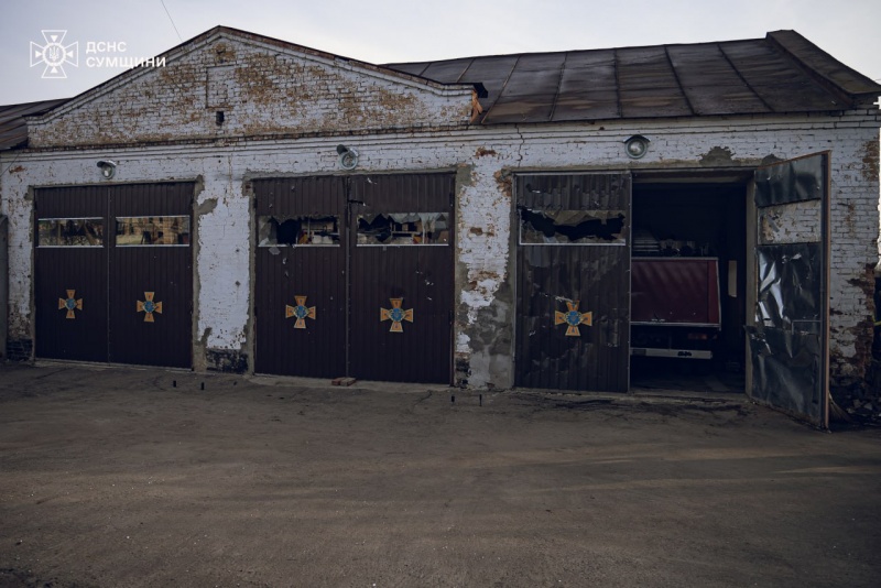 Russians attack fire and rescue unit building in Sumy region with artillery
