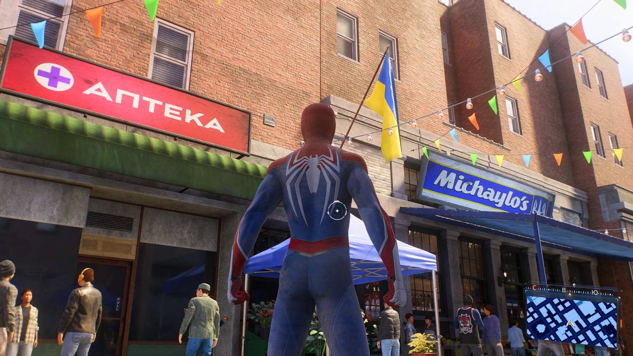 Ukrainian flags and signboards appear in latest Spider-Man game: Photos