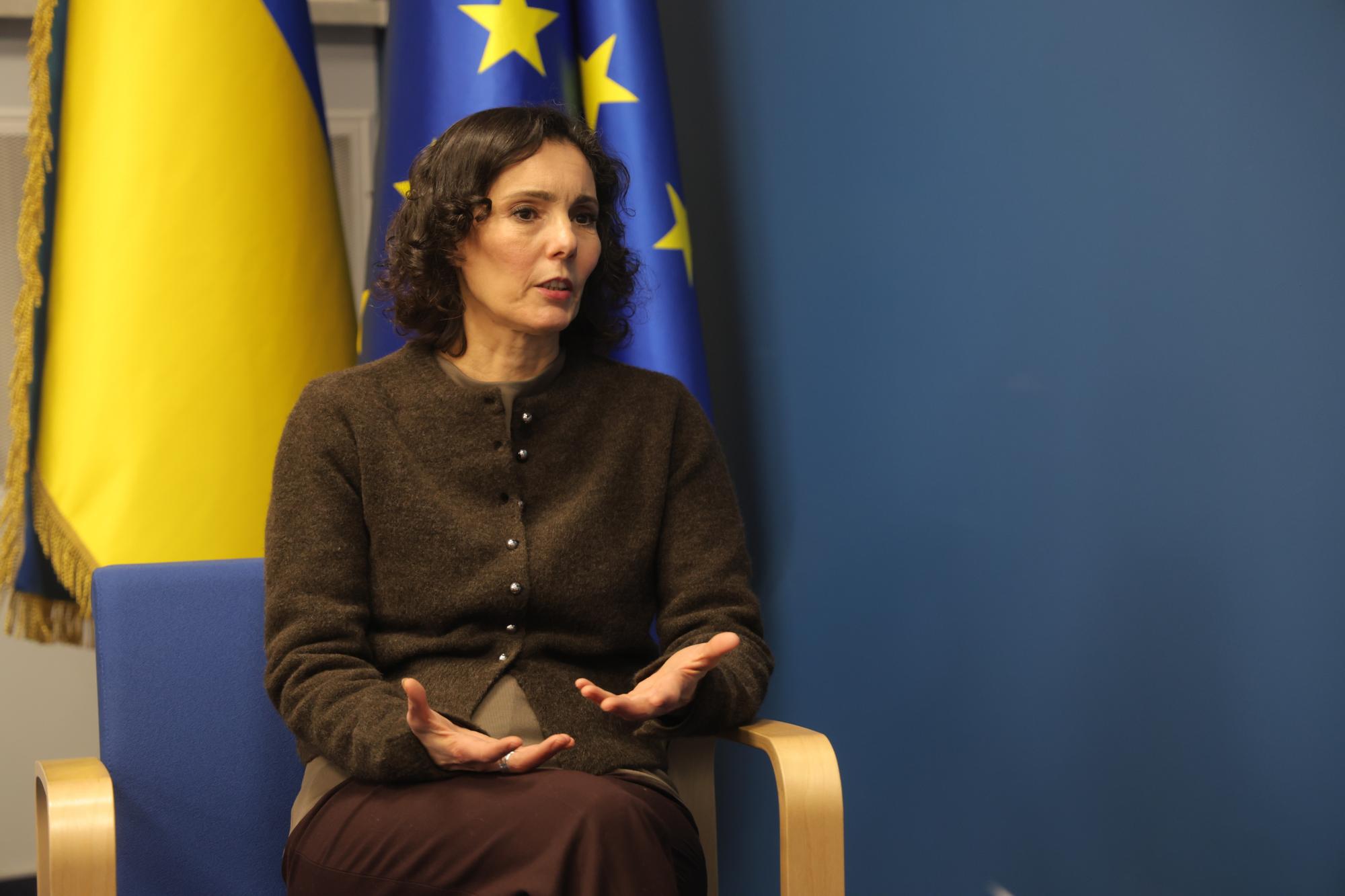 EU aided 9 million Ukrainians, but won't fill US role: Interview with Commissioner Hadja Lahbib
