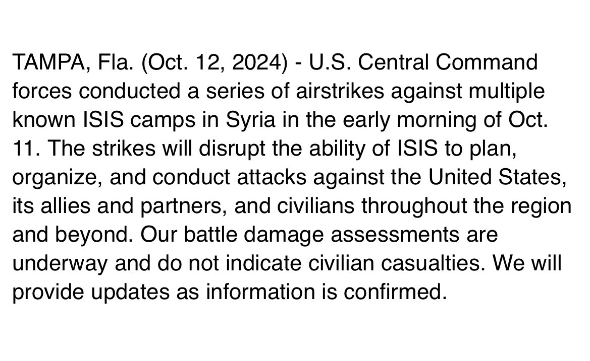 US launches air strikes on ISIS camps in Syria