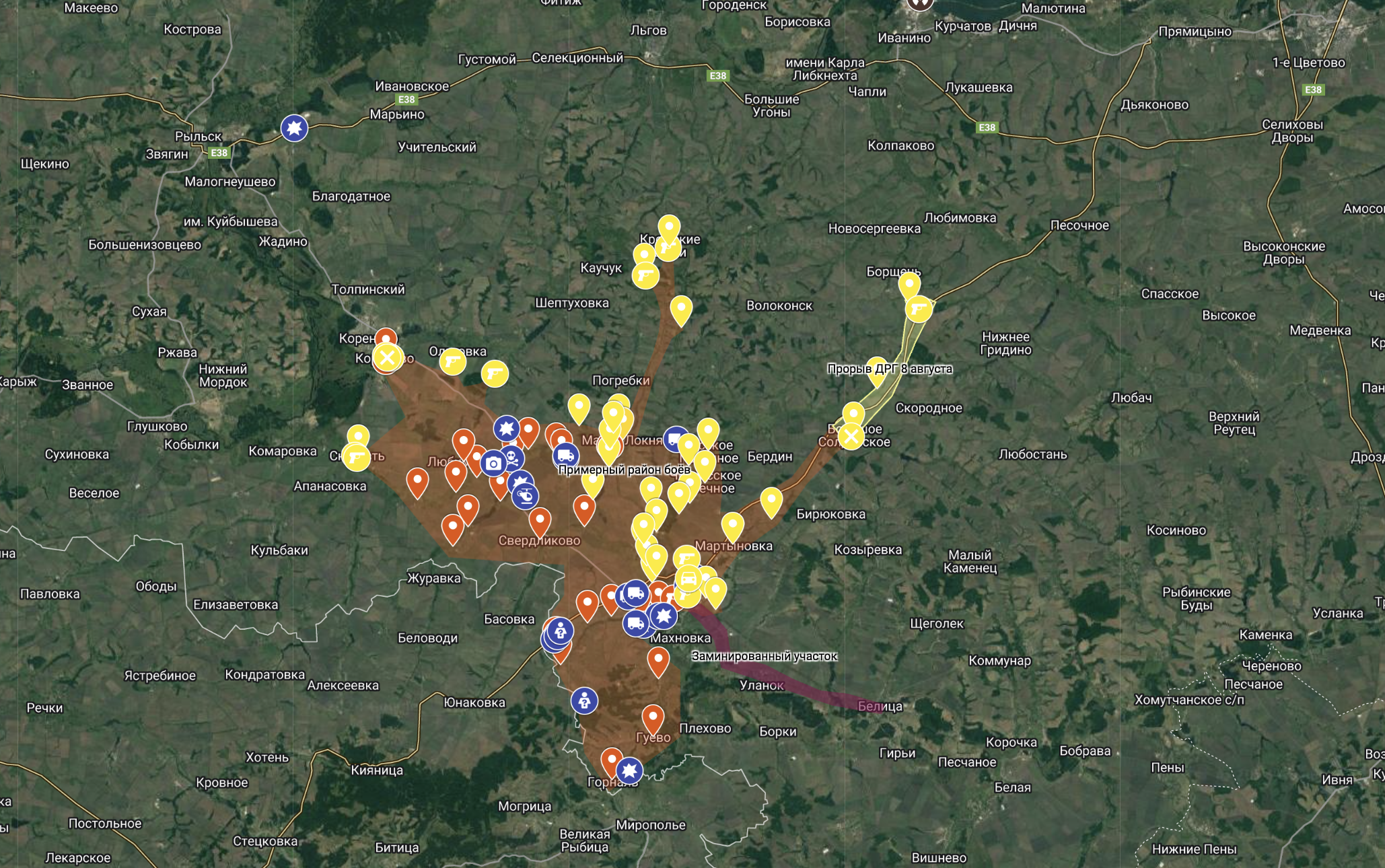 Fighting in Kursk region: Map of gray zones as on August 9