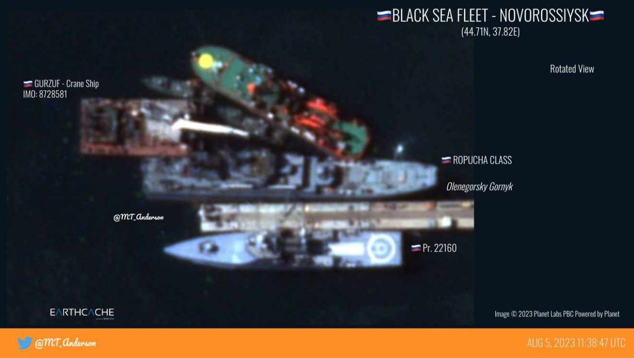 Damaged ship 'Olenegorsky Gornyak': new satellite footage revealed