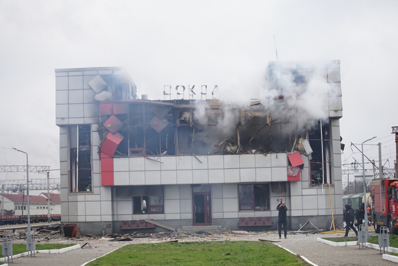 Fastiv’s train station lies in ruins after Russian strike: Report from RBC-Ukraine