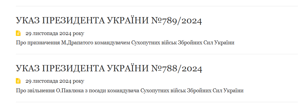 Zelenskyy appoints Mykhailo Drapatyi as new commander of Ukraine's Ground Forces