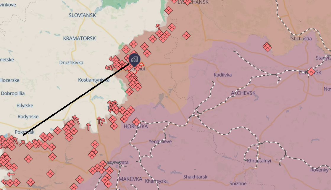 Ukrainian forces strike Russian position near Bakhmut, Donetsk region, weakening Russians near Pokrovsk