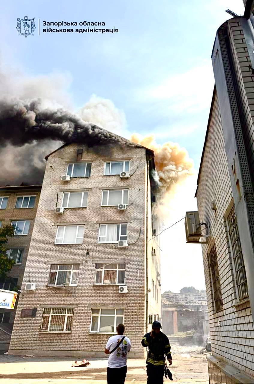 University targeted, buildings burning: Shocking footage from Zaporizhzhia strike