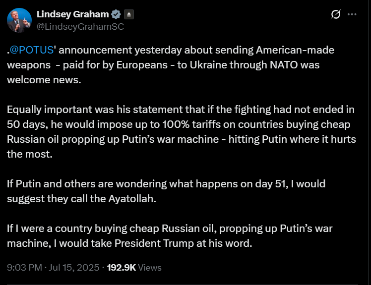 Graham warns Putin: Continuing war in Ukraine could lead to Iran’s fate