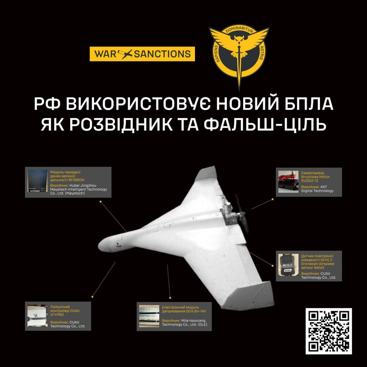 New Russian drone packed with Chinese tech, Ukraine's intel says