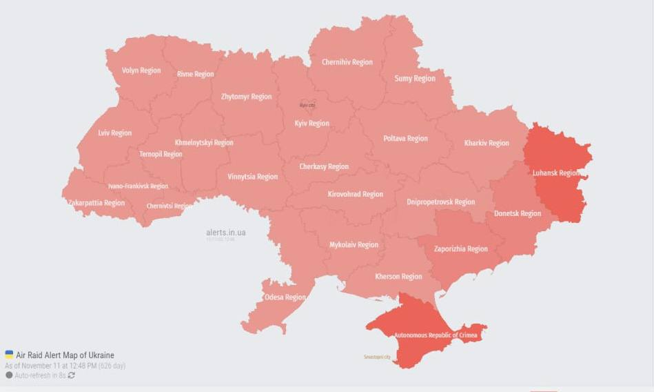 Large-scale air alert in Ukraine due to Russian MiG-31K