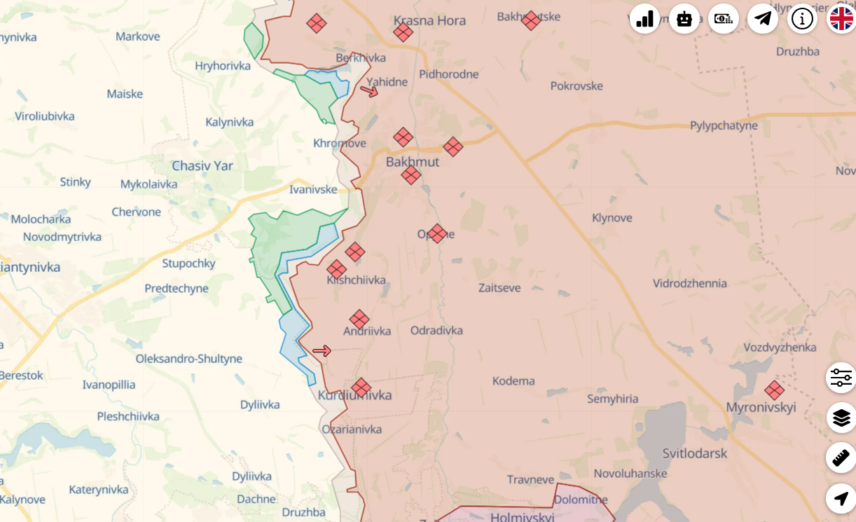 Ukraine's forces advance south of Bakhmut, DeepState reports
