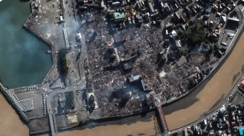 Japan earthquake: Satellite images show wiped-out houses