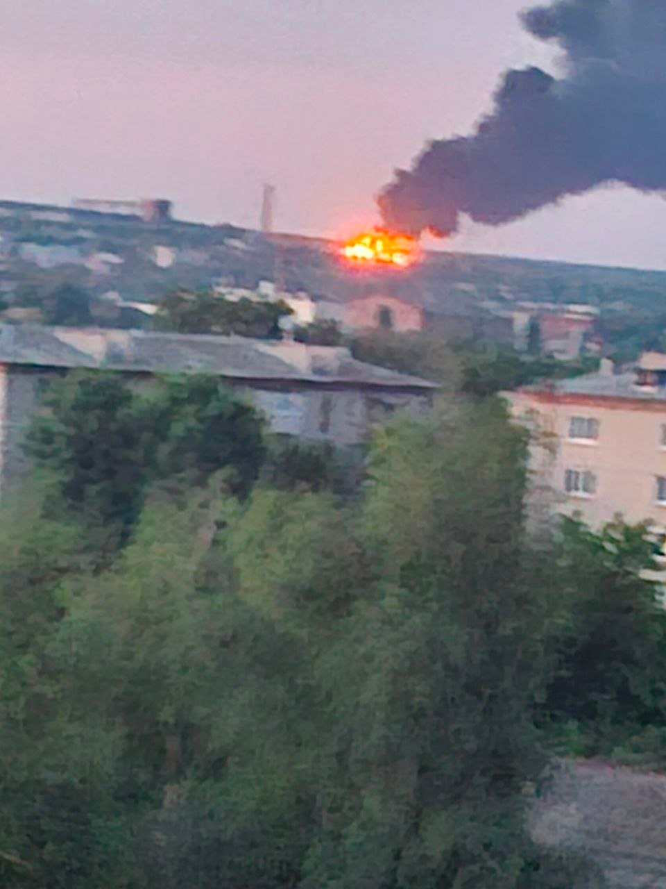 Oil depot burns after blasts reported in Luhansk and Melitopol