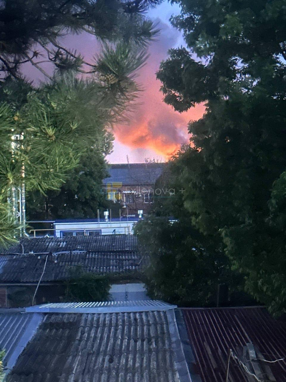 Russian Ilsky oil refinery on fire after drone attack
