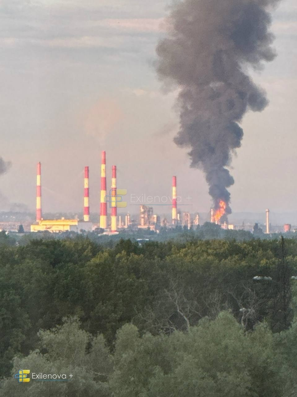 Russian Novokuibyshevsk refinery in flames after repeated drone attack