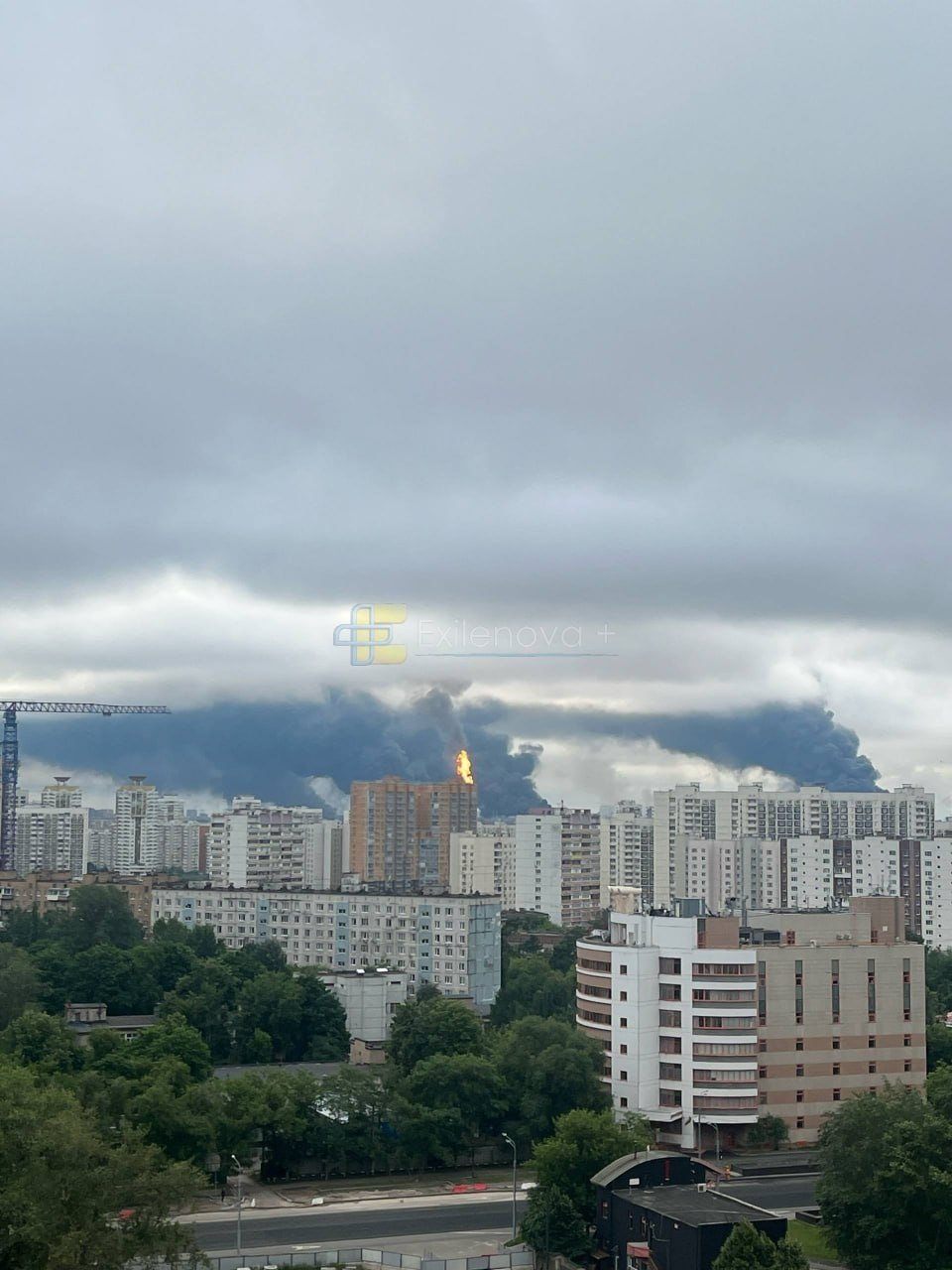 Moscow under drone attack as refinery burns and thick smoke rises over city