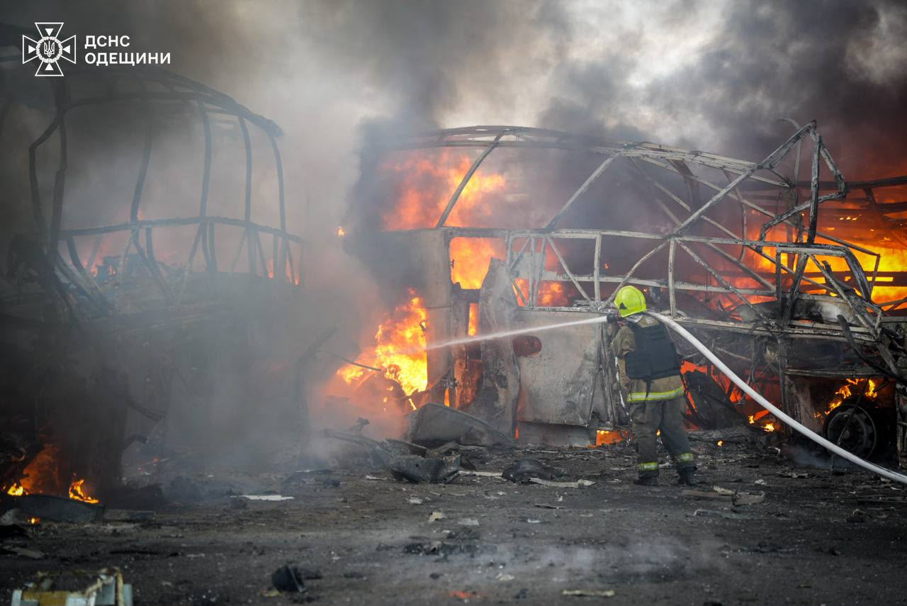 Russia strikes Ukraine's Odesa transport company, injuries reported