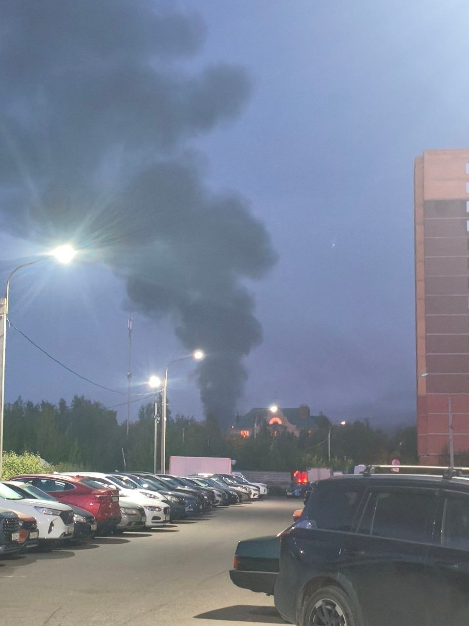 Moscow region oil depot burns as drones target Russian capital