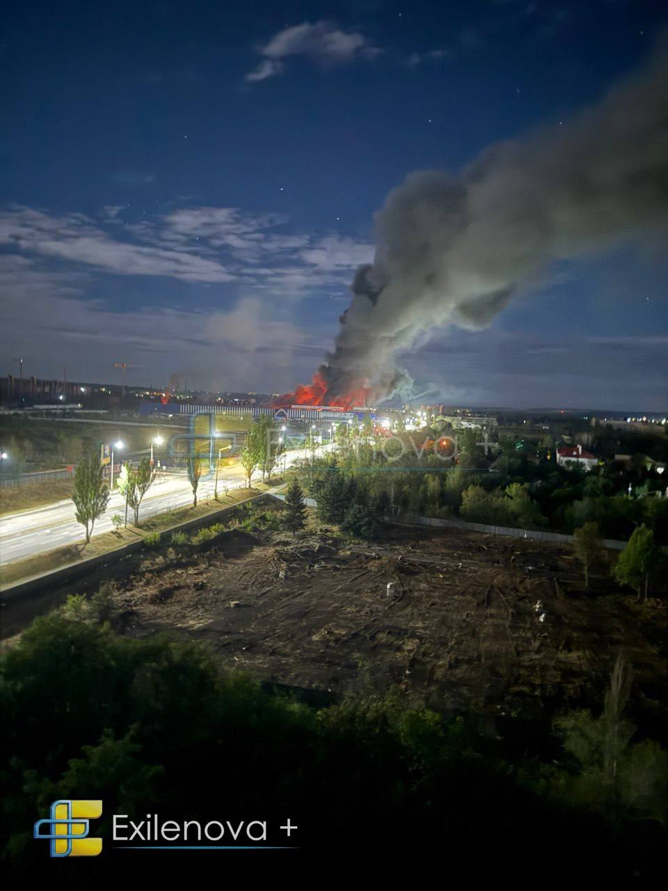 Occupied Luhansk hypermarket ablaze after serving as Russian military logistics hub