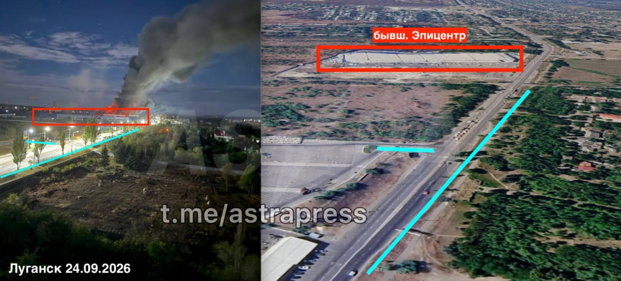 Occupied Luhansk hypermarket ablaze after serving as Russian military logistics hub